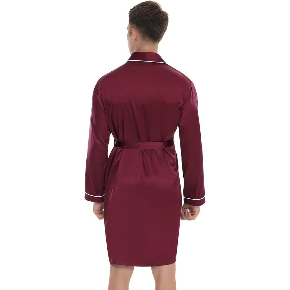 Mens Silky Satin Lounge Robe: image 3