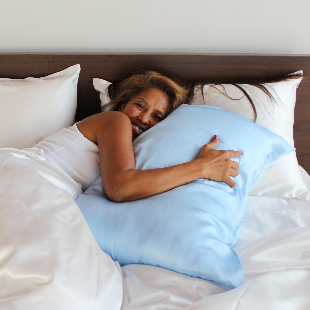 Light Blue Silk Pillowcase: image 3