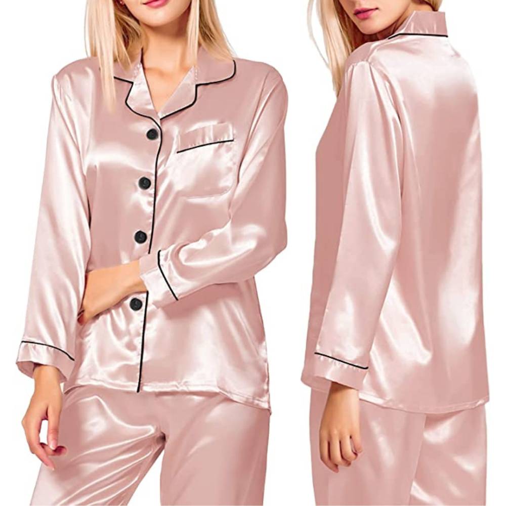Satin Silk Long PJ Set: image 3